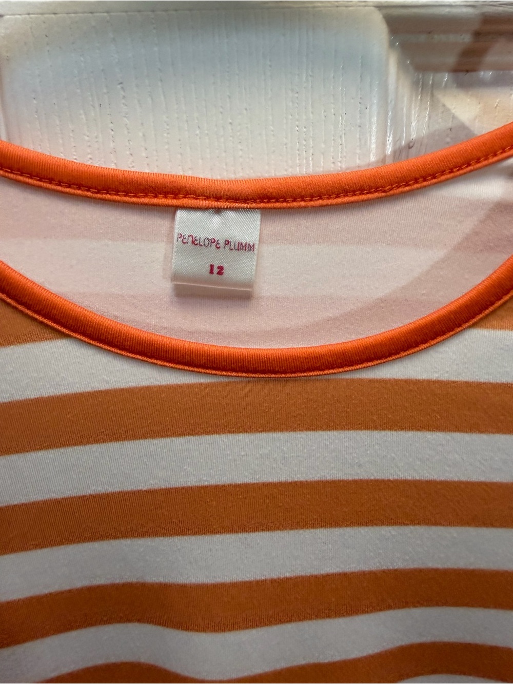 Kids Orange Stripe 'Happy Fall' Long Sleeve Dress - Picture 2 of 3